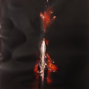 "Black-Flame", 2014, ca. 230x127cm, Rocketogram / Color-Photogram, unique