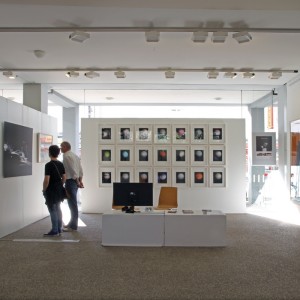 Documentation view at the booth of the 22. Karlsruher Artist Fair 2015