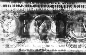 "one dollar", 2007, ca. 6,5x15,5cm, B/W Photogram, unique