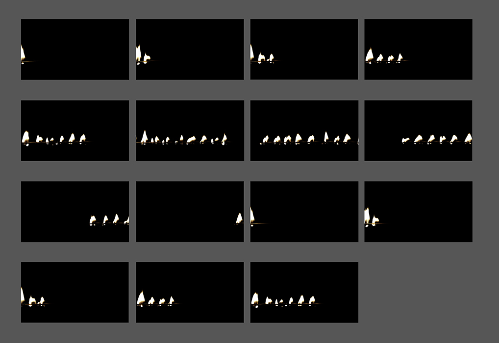 "study of a flame I", 2014, HD Video (loop), screenshots,