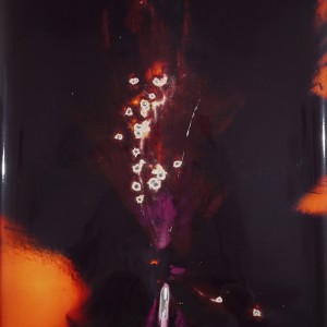 "Violet-Club", 2021, ca. 240x127cm, Rocketogram / Color-Photogram, unique